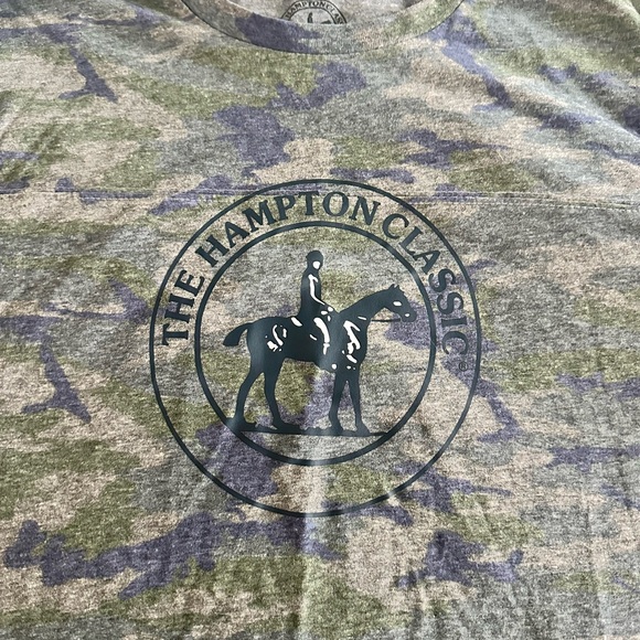 NWT hamptons classic southampton equestrian horse show camo ringer t-shirt - Picture 2 of 7